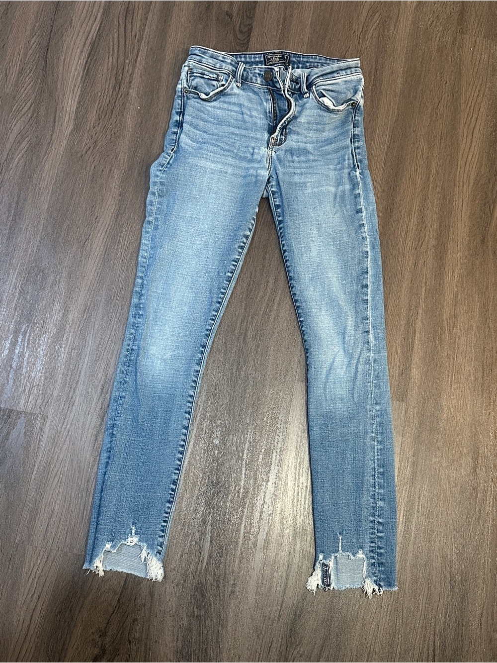 Abercrombie & Fitch 25 Super Skinny Ankle Jeans Distressed Raw Hem no